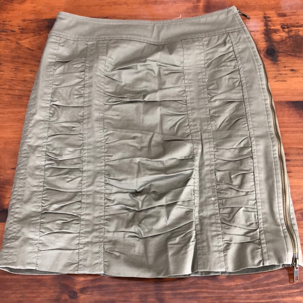 Army green mini skirt